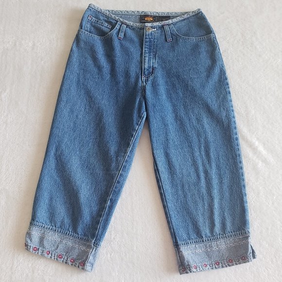 ROUTE 66 Embroidered Mid Rise Women's Capri Jeans SZ 5/6 - Picture 4 of 15
